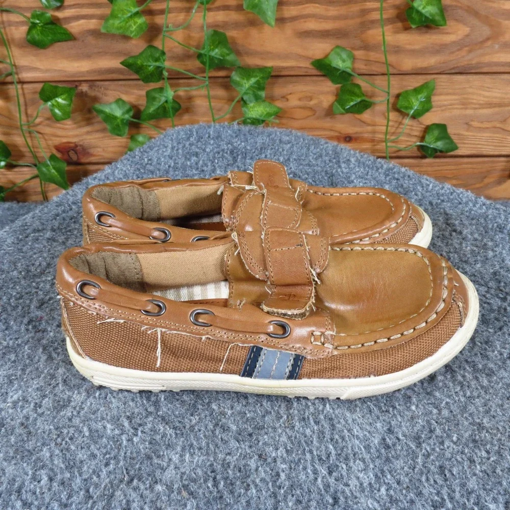 Cole‎ Haan Lil Cail Toddler Boy Boat Shoe Size 11C Casual Loafer Tan Leather